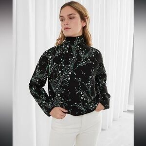 & Other Stories Floral Jacquard Turtleneck Size XS